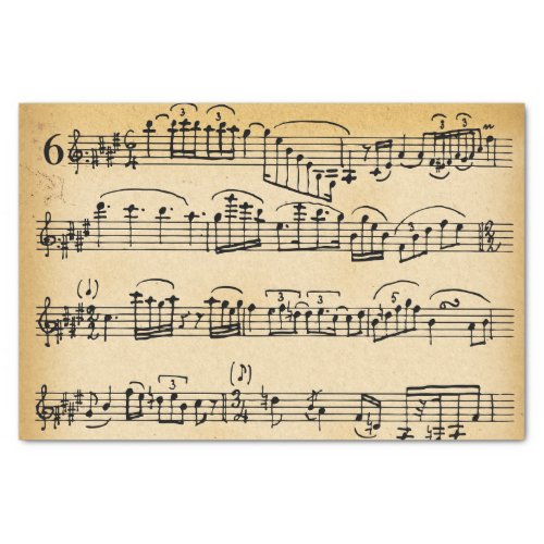 Vintage Large Music Notes Sheet Decoupage 