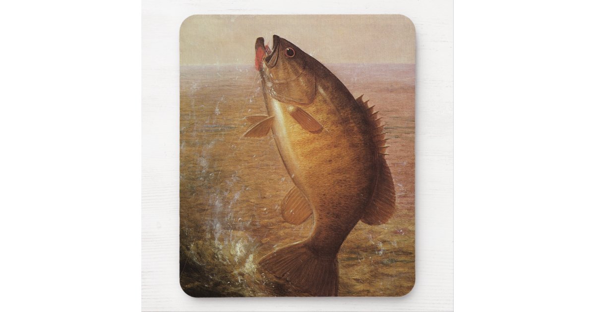Smallmouth Bass Fishing ~ Mousepad / PC Mouse Pad ~ Fisherman Fishing Fish  Gift