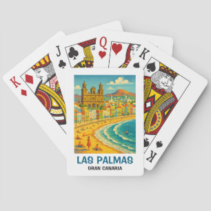 Vintage Las Palmas Gran Canaria Canteras Beach Poker Cards