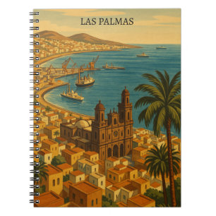 Vintage Las Palmas, Gran Canaria City View Notebook