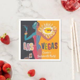 Vintage Las Vegas Bachelorette Weekend Party Napkins