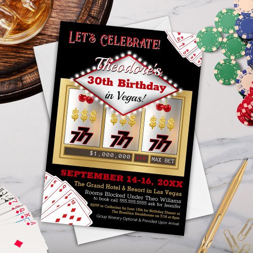 Vintage Las Vegas Casino Birthday Invitation
