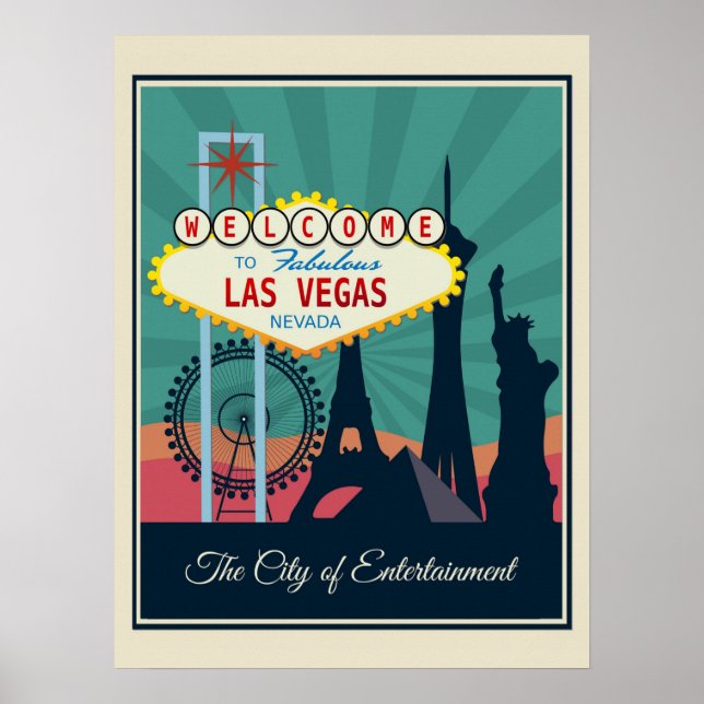Vintage Las Vegas Nevada Travel Poster (Front)