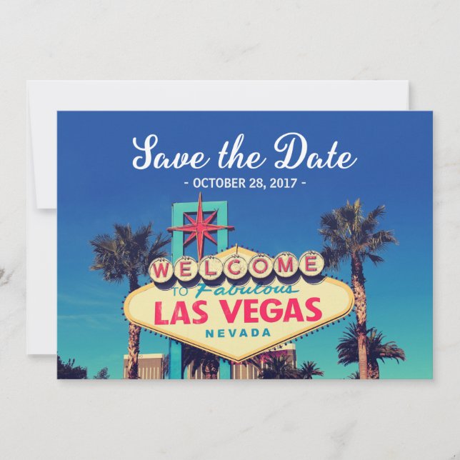 Vintage Las Vegas Photo - Save the Date Wedding (Front)