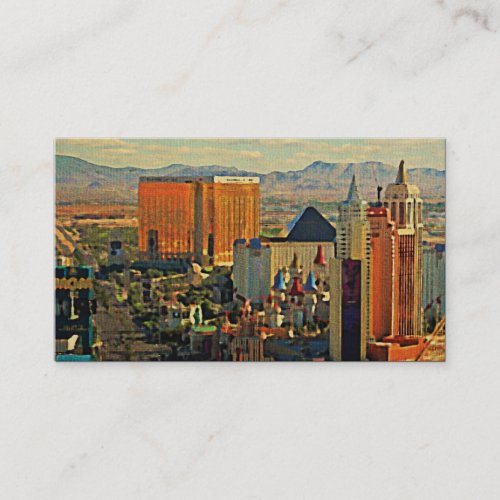 Vintage Las Vegas Skyline Business Card