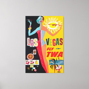 Vintage Las Vegas USA Travel Poster Canvas Print