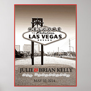 Vintage Las Vegas Wedding Guest Book Poster