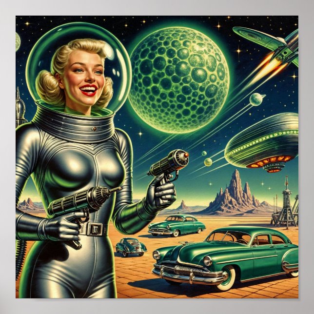 Vintage Laser Beam Pin-Up  Poster (Front)