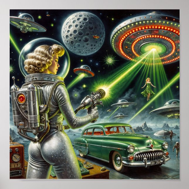 Vintage Laser Beam Pin-Up Poster (Front)