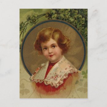 Vintage Lass St. Patrick's Day Postcard by golden_oldies at Zazzle