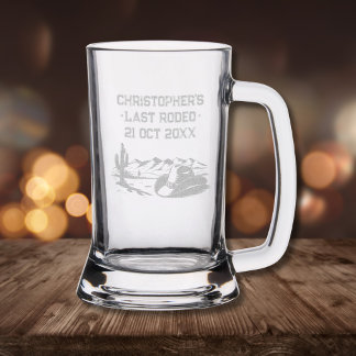 Vintage Last Rodeo Rustic Cowboy Bachelor Party Stein
