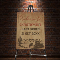 Vintage Last Rodeo Rustic Cowboy Bachelor Welcome