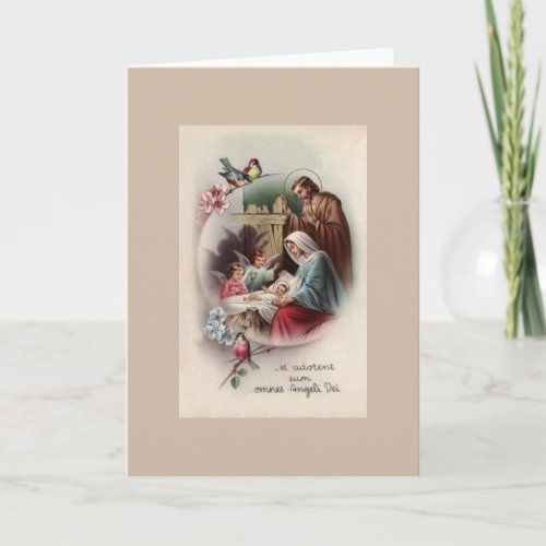 Vintage Latin Religious Christmas Card