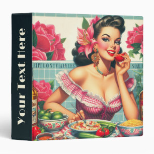 Vintage Latina Pin-Up Painting 3 Ring Binder