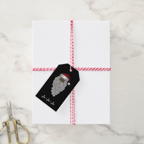 Vintage Latino Santa on  Black Christmas  Gift Tags