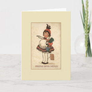 Vintage Latvian Christmas Greeting Card