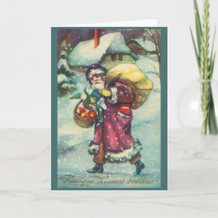 Vintage Latvian Christmas Greeting Card