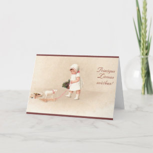 Vintage Latvian Christmas Greeting Card