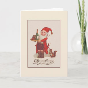 Vintage Latvian Gnome New Year Card