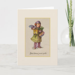 Vintage Latvian New Year Greeting Card