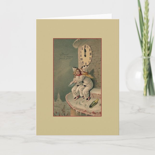 Vintage Latvian New Year Greeting Card (Front)