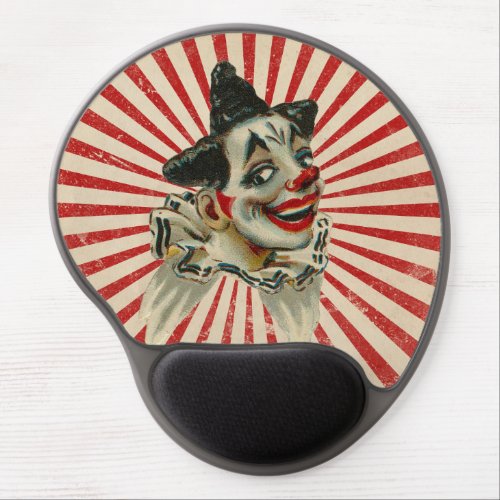 Vintage Laughing Clown with Crazy Black Hair Gel Mouse Pad