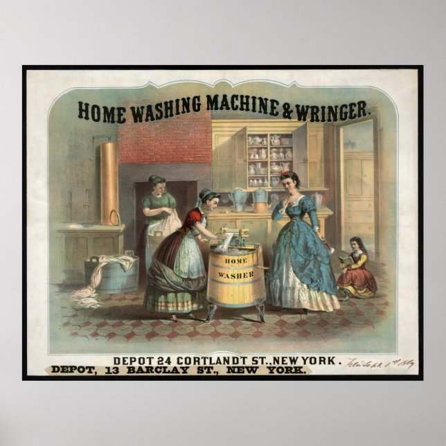VINTAGE LAUNDRY DAY 1869 POSTER (Front)