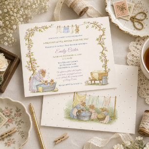 Vintage Laundry Day Baby Shower Invitation