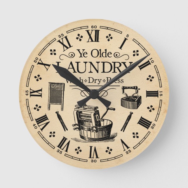 Vintage Laundry Room Clock (Front)