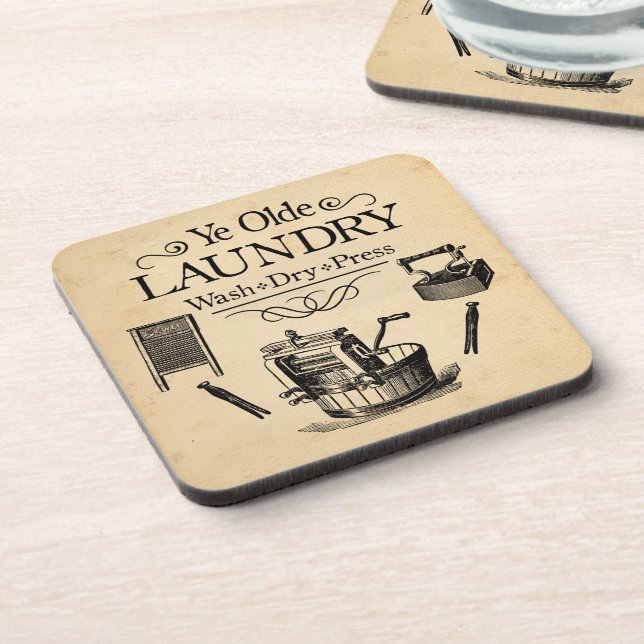 Vintage Laundry Room Coaster (Left Side)