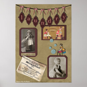 Vintage "Laundry" Scrapbook Print