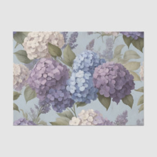 Vintage Lavender and Hydrangea Floral  Tissue Paper