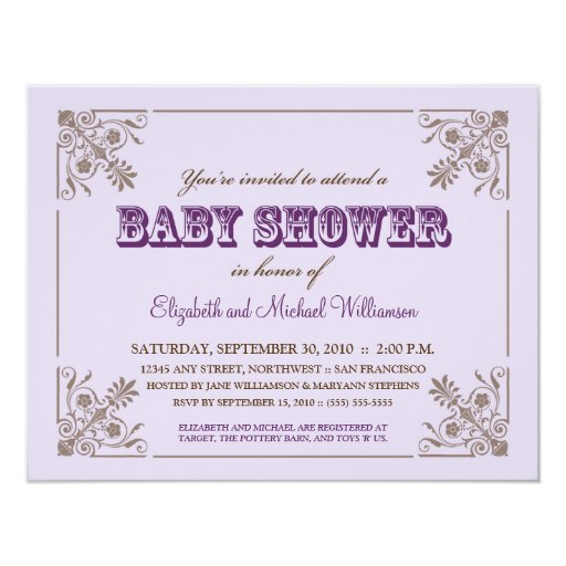Lavender Baby Shower Invitations 6