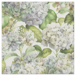 Vintage Lavender Blue Hydrangea Floral Pattern Fabric