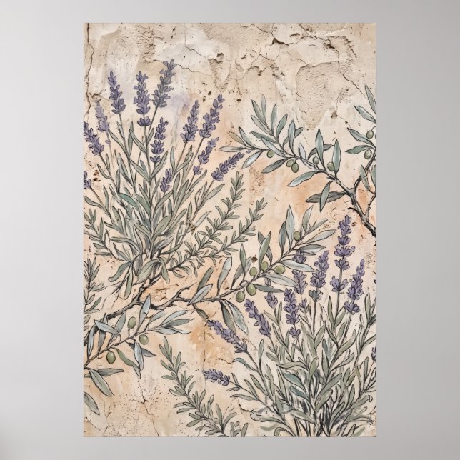 Vintage Lavender Botanical Poster (Front)