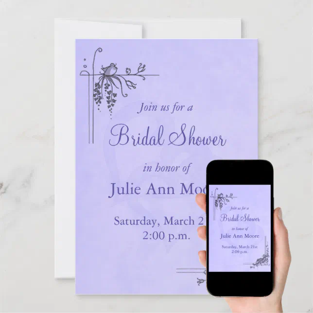Vintage Lavender Bridal Shower Invitation Zazzle