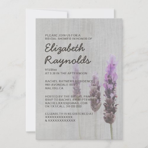 Vintage Lavender Bridal Shower Invitations