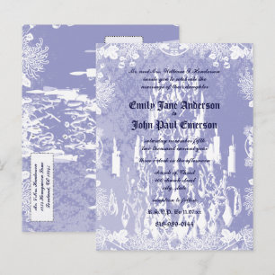 Vintage Lavender Chandelier Purple Wedding Invitation Postcard