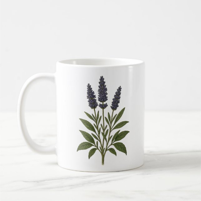 Vintage Lavender Coffee Mug (Left)