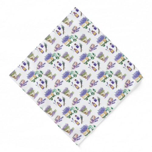 Vintage Lavender Fields of Provence Bandana