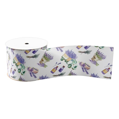 Vintage Lavender Fields of Provence Grosgrain Ribbon