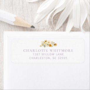 Vintage Lavender Floral Cluster Return Address Label