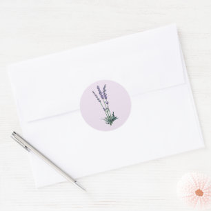 Vintage Lavender Flower Classic Round Sticker