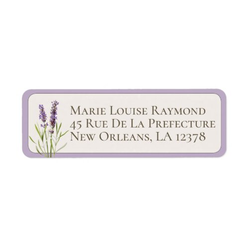 Vintage Lavender Flower Custom Return Address Labe Label