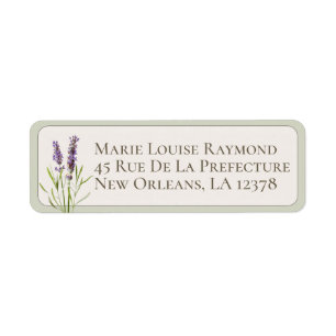 Vintage Lavender Flower Custom Return Address Label