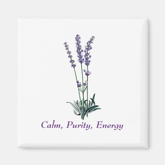 Vintage Lavender Flower Magnet (Front)