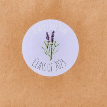 Vintage Lavender For Graduations  2023 Classic Round Sticker by almawad at Zazzle