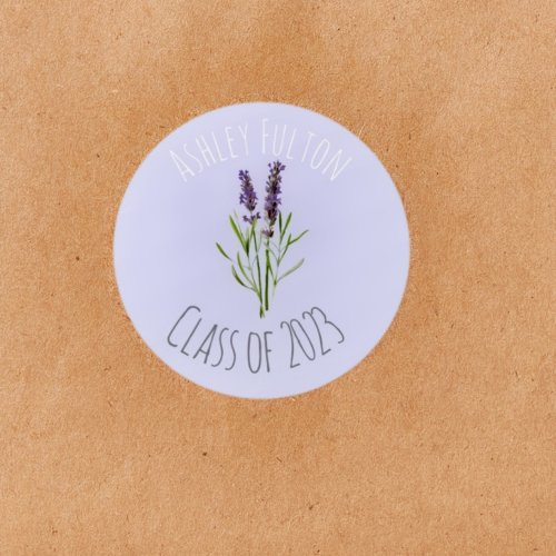 Vintage Lavender for graduations  2023 Classic Round Sticker