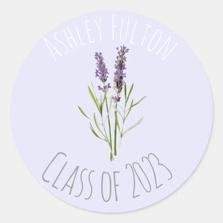 Vintage Lavender for graduations 2023 Classic Round Sticker Zazzle