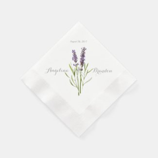 Vintage lavender for wedding paper napkin